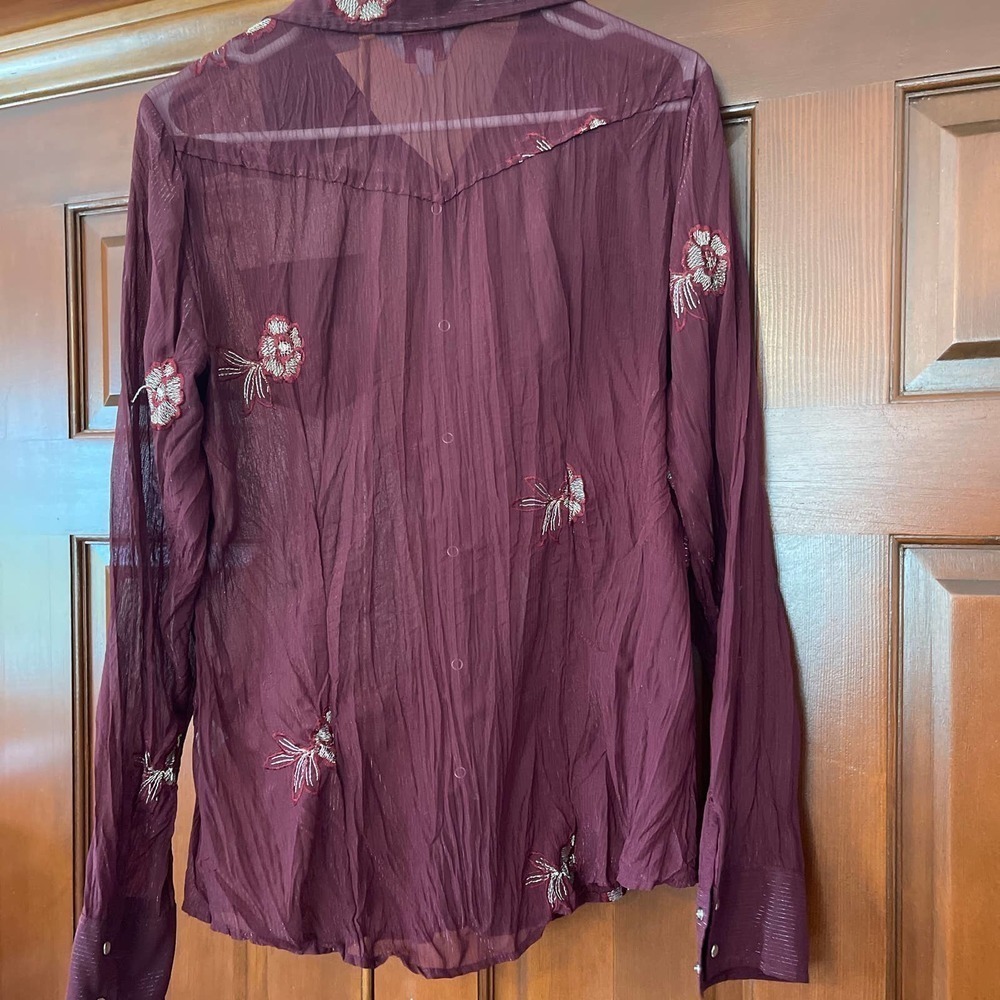 ROPER METALLIC THREAD SHEER WESTERN SHIRT - Picture 4 of 4